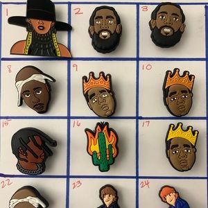 Celebrity shoe charms/ Jibbitz. $2 each and up or bundle to save!